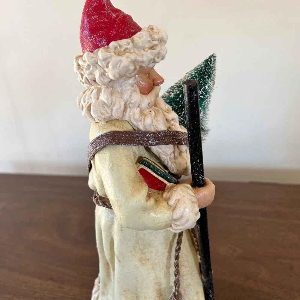 Department 56 Father Christmas Old World Santa Figurine 56.47491 Crackle Glaze